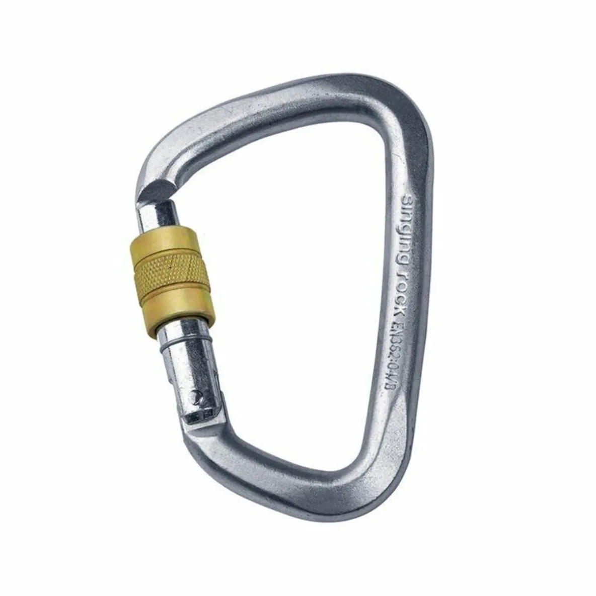 Karabinek stalowy Singing Rock D Steel Screw gate