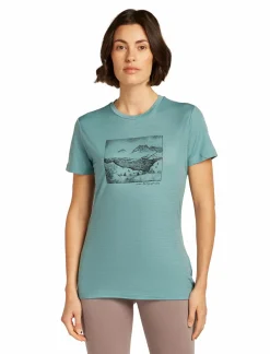 Koszulka Icebreaker Merino Tech Lite SS Tee Lake View Women