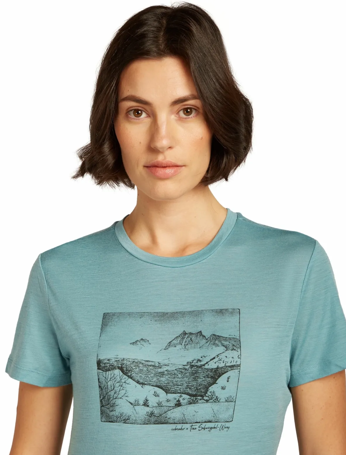 Koszulka Icebreaker Merino Tech Lite SS Tee Lake View Women