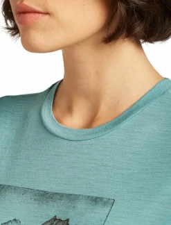 Koszulka Icebreaker Merino Tech Lite SS Tee Lake View Women
